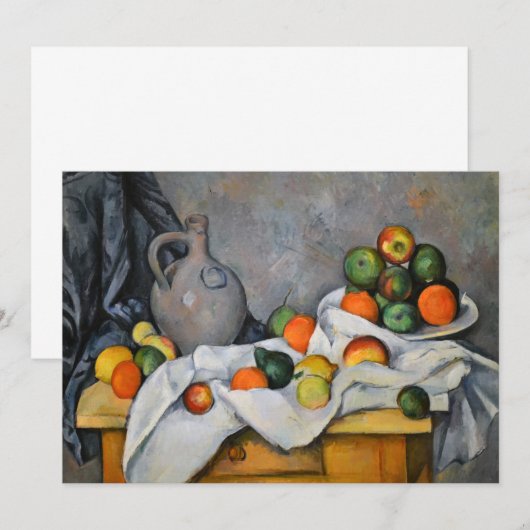 Paul Cezanne - Curtain, Jug en Fruit Bowl Kaart (Voorkant / Achterkant)