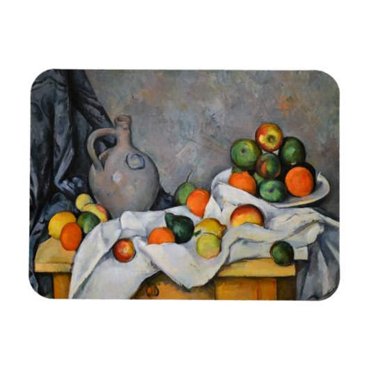 Paul Cezanne - Curtain, Jug en Fruit Bowl Magneet (Horizontaal)