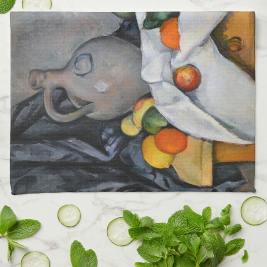 Paul Cezanne - Curtain, Jug en Fruit Bowl Theedoek (Gevouwen)