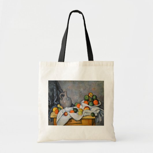 Paul Cezanne - Curtain, Jug en Fruit Bowl Tote Bag (Voorkant)