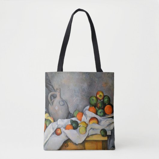 Paul Cezanne - Curtain, Jug en Fruit Bowl Tote Bag (Voorkant)