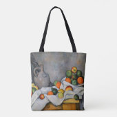 Paul Cezanne - Curtain, Jug en Fruit Bowl Tote Bag (Achterkant)