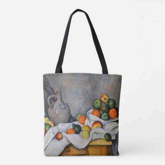 Paul Cezanne - Curtain, Jug en Fruit Bowl Tote Bag (Achterkant)