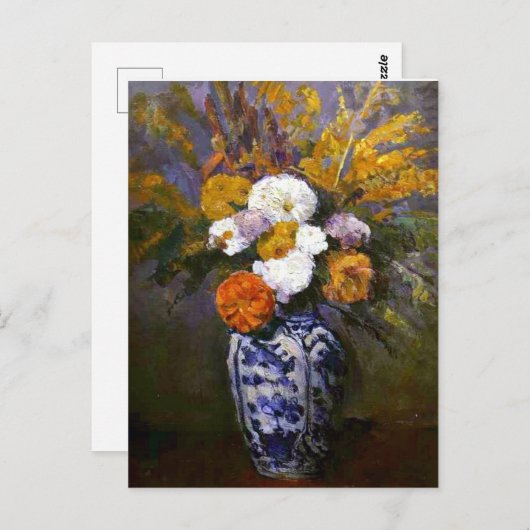 Paul Cezanne  Dahlias in een Delft Vase Briefkaart (Voorkant / Achterkant)
