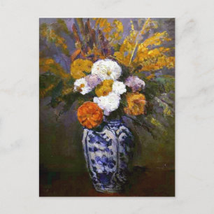 Paul Cezanne  Dahlias in een Delft Vase Briefkaart