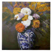 Paul Cezanne Dahlias in een Delft Vase Tegeltje (Voorkant)