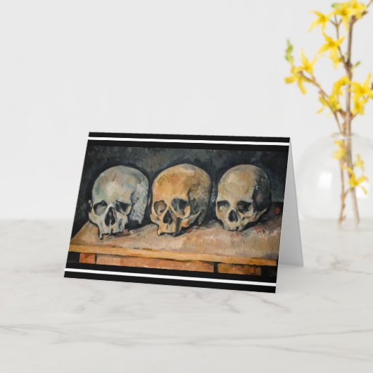 Paul Cezanne - De drie schedel Kaart (Gele Bloem)