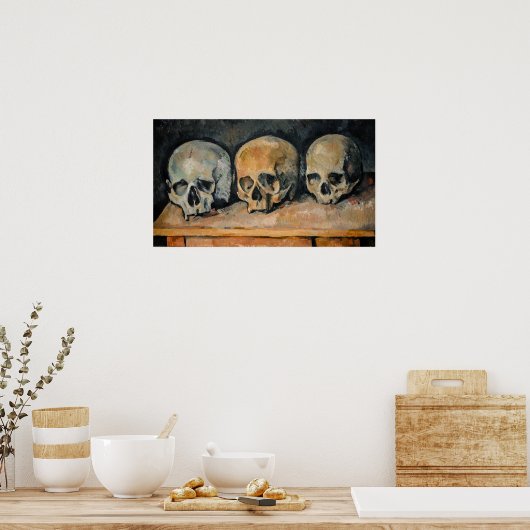 Paul Cezanne - De drie schedel Poster (Keuken)