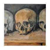 Paul Cezanne - De drie schedel Tegeltje (Voorkant)