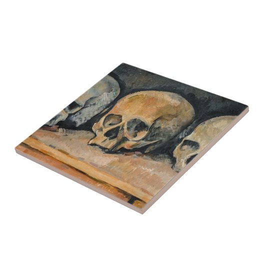Paul Cezanne - De drie schedel Tegeltje (Zijkant)