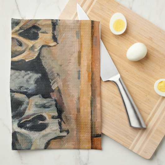 Paul Cezanne - De drie schedel Theedoek (Quarter Fold)