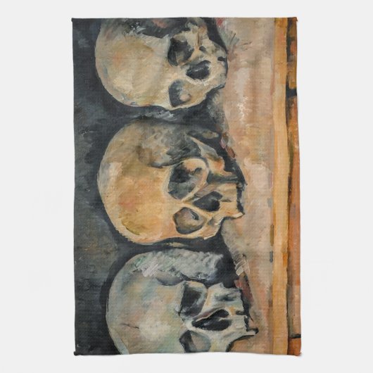 Paul Cezanne - De drie schedel Theedoek (Verticaal)