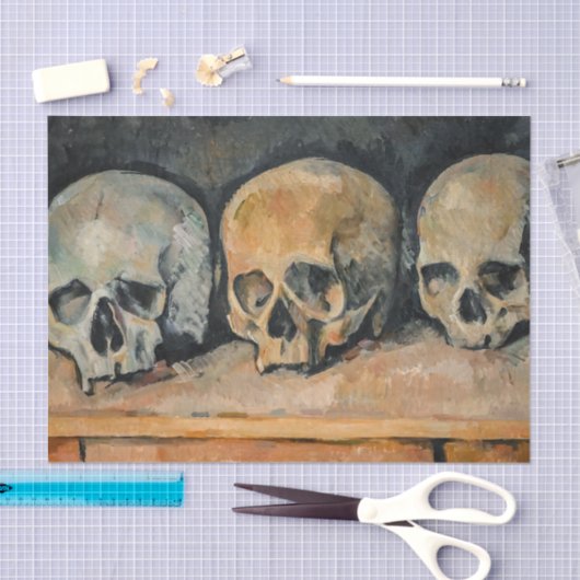 Paul Cezanne - De drie schedel Tissuepapier (Craft)