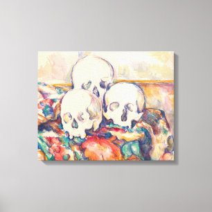 Paul Cezanne - De Drie Schedels Aquarel Canvas Afdruk