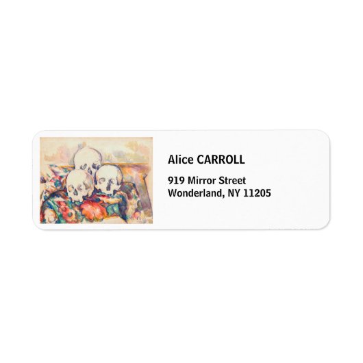 Paul Cezanne - De Drie Schedels Aquarel Etiket (Voorkant)