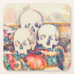 Paul Cezanne - De Drie Schedels Aquarel Kartonnen Onderzetters
