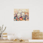 Paul Cezanne - De Drie Schedels Aquarel Poster (Keuken)