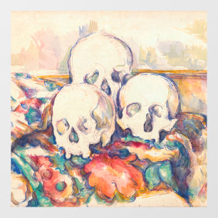 Paul Cezanne - De Drie Schedels Aquarel Raamsticker