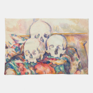 Paul Cezanne - De Drie Schedels Aquarel Theedoek