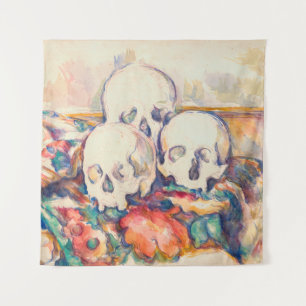 Paul Cezanne - De Drie Schedels Aquarel Wandkleed