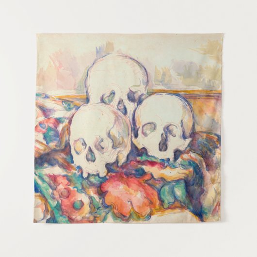Paul Cezanne - De Drie Schedels Aquarel Wandkleed (Voorkant)