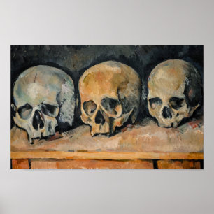Paul Cezanne - De Drie Schedels Poster