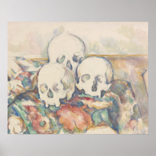 Paul Cezanne - De drie schedels Poster