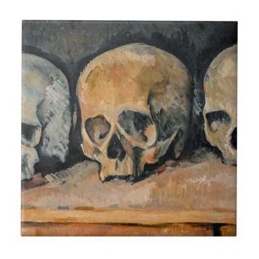 Paul Cezanne - De Drie Schedels Tegeltje (Voorkant)