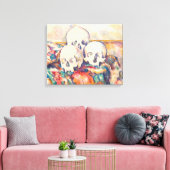 Paul Cezanne - De Drie Schedels Waterverf Canvas Afdruk (Insitu (Woonkamer))