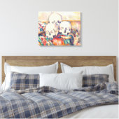 Paul Cezanne - De Drie Schedels Waterverf Canvas Afdruk (Insitu (Slaapkamer))