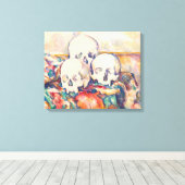 Paul Cezanne - De Drie Schedels Waterverf Canvas Afdruk (Insitu (Houten vloer))
