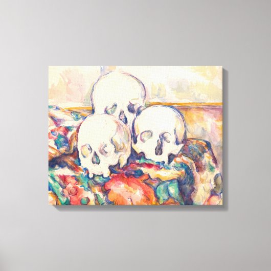 Paul Cezanne - De Drie Schedels Waterverf Canvas Afdruk (Voorkant)