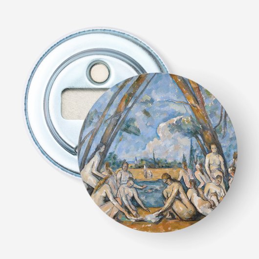 Paul Cezanne - De Grote Baders Button Flesopener (Voorkant)