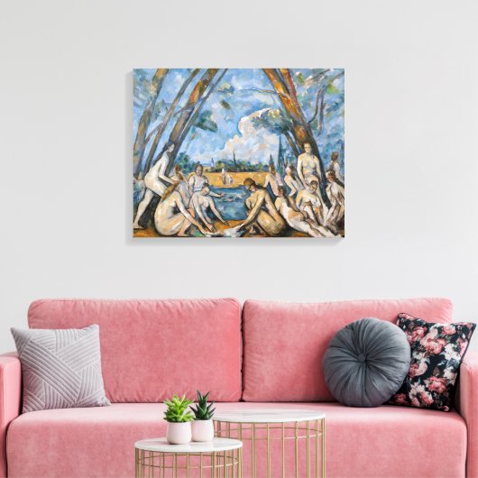 Paul Cezanne - De Grote Baders Canvas Afdruk (Insitu (Woonkamer))
