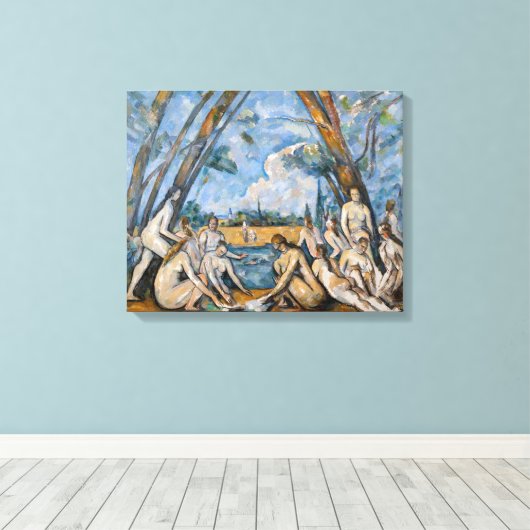 Paul Cezanne - De Grote Baders Canvas Afdruk (Insitu (Houten vloer))
