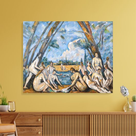 Paul Cezanne - De Grote Bathers Canvas Afdruk (Insitu (Woonkamer))