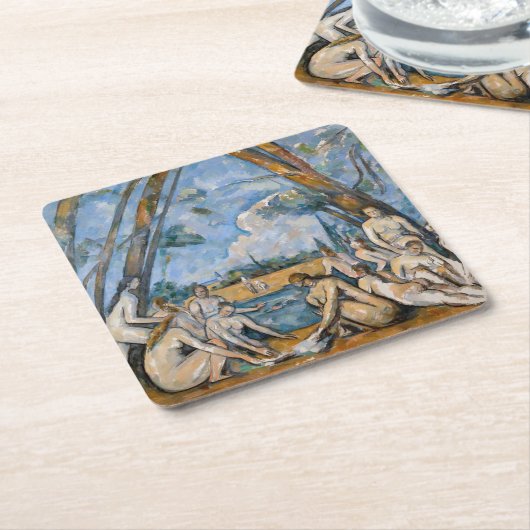 Paul Cezanne - De Grote Bathers Kartonnen Onderzetters (Schuin)