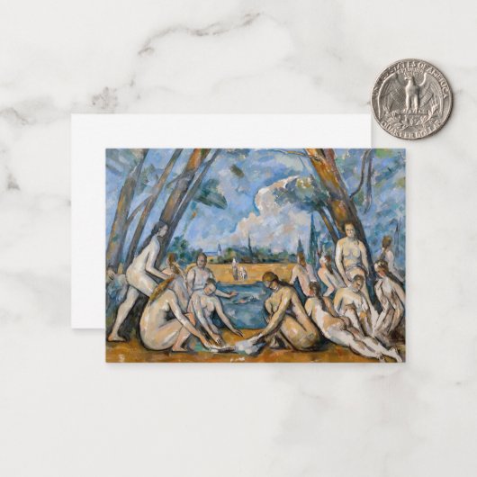 Paul Cezanne - De Grote Bathers Notitiekaartje (Voorkant / Achterkant in situ)