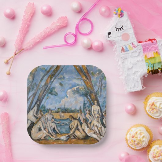 Paul Cezanne - De Grote Bathers Papieren Bordje (Feest)