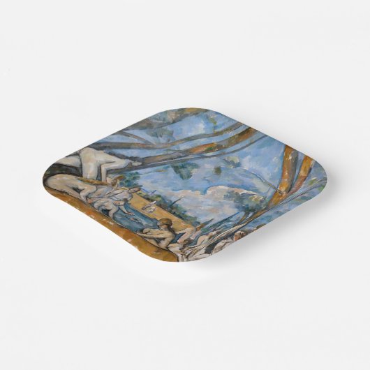 Paul Cezanne - De Grote Bathers Papieren Bordje (Gebogen)