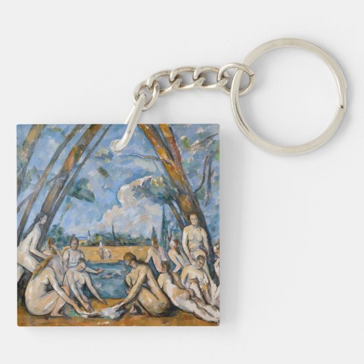 Paul Cezanne - De Grote Bathers Sleutelhanger (Achterkant)