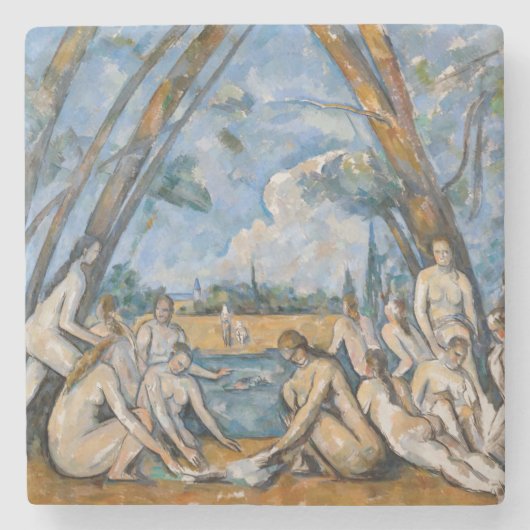 Paul Cezanne - De Grote Bathers Stenen Onderzetter (Voorkant)