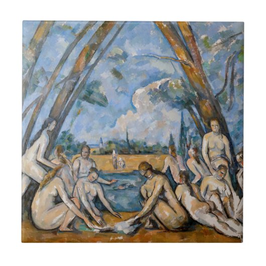 Paul Cezanne - De Grote Bathers Tegeltje (Voorkant)
