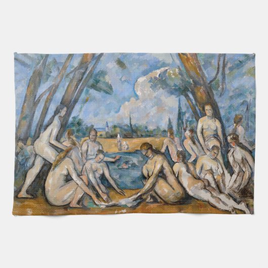 Paul Cezanne - De Grote Bathers Theedoek (Horizontaal)