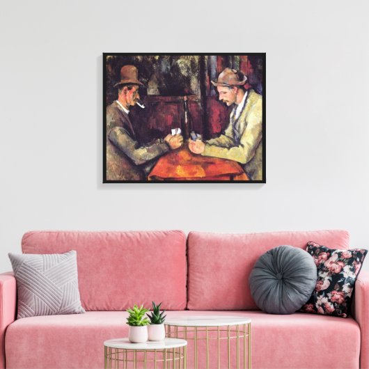 Paul Cezanne - De kaart speelt het fijne Kunstschi Canvas Afdruk (Insitu (Woonkamer))