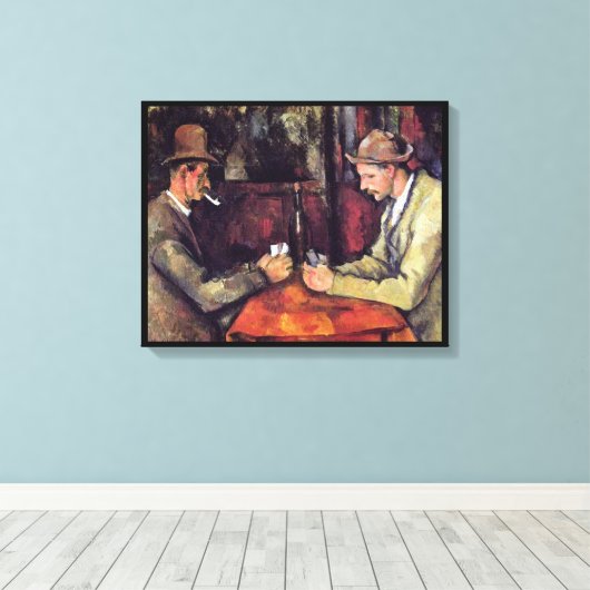 Paul Cezanne - De kaart speelt het fijne Kunstschi Canvas Afdruk (Insitu (Houten vloer))