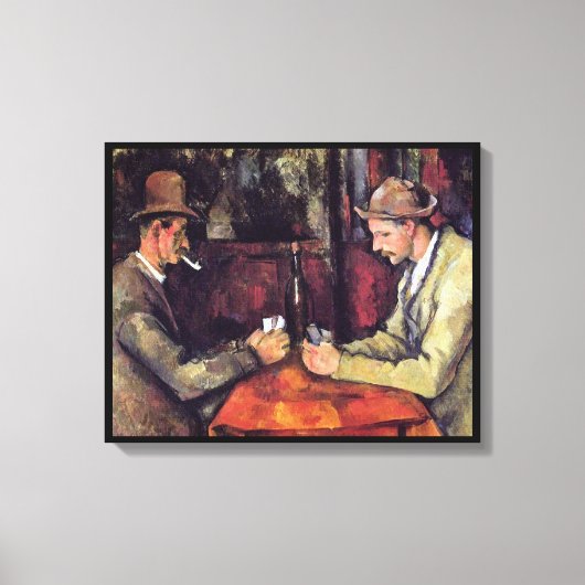 Paul Cezanne - De kaart speelt het fijne Kunstschi Canvas Afdruk (Voorkant)
