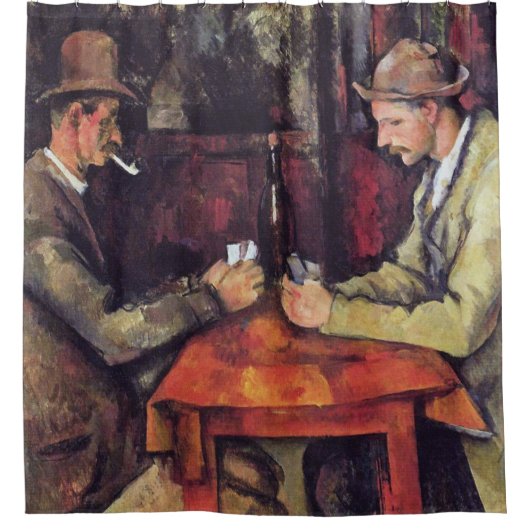 Paul Cezanne - De kaart speelt het fijne Kunstschi Douchegordijn (Voorkant)
