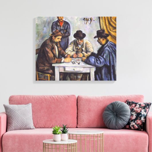 Paul Cezanne - De kaartspelers Canvas Afdruk (Insitu (Woonkamer))