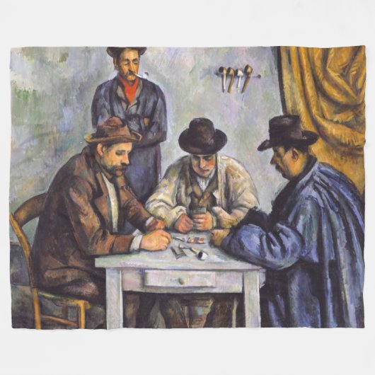 Paul Cezanne - De kaartspelers Fleece Deken (Voorkant (Horizontaal))